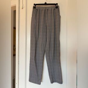 Vintage Bobbie Brooks Black and White Plaid Stretchy Elastic Pants Size Medium P